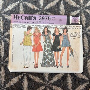 70's Maternity Dress or Top and Pants Pattern - UNCUT McCall's 3975 - Bust 31.5